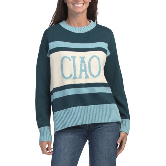 EBBY & I BLUE MULTI Ciao Knit Sweater - Picture 1 of 2